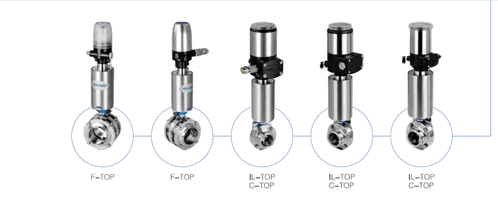 Actutor Configurations of Sanitary Pneumatic Butterfly Valves with Positioner