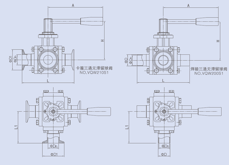 Drawing of 2023 New 3-Way Ball Valve