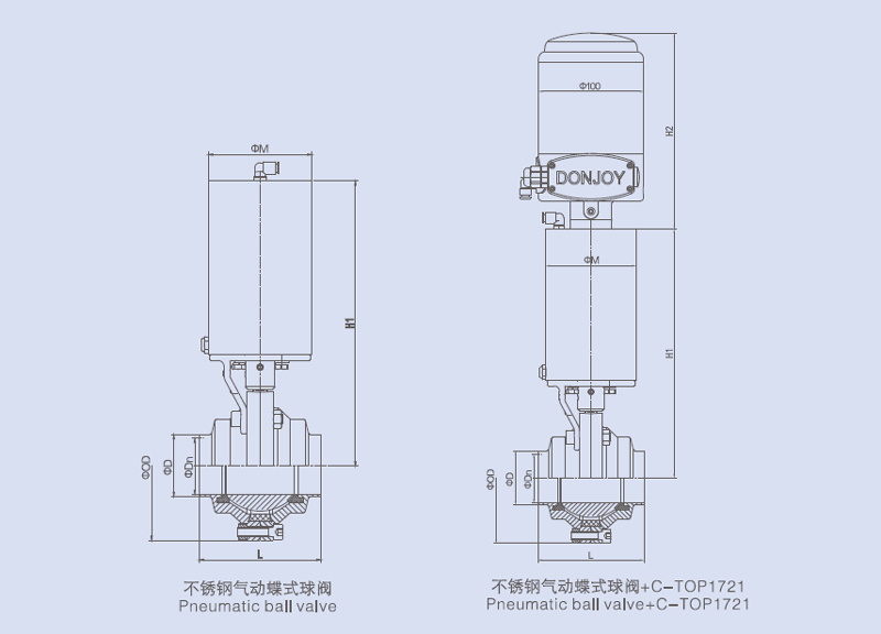 Drawing of Butterfly Type Ball Valve