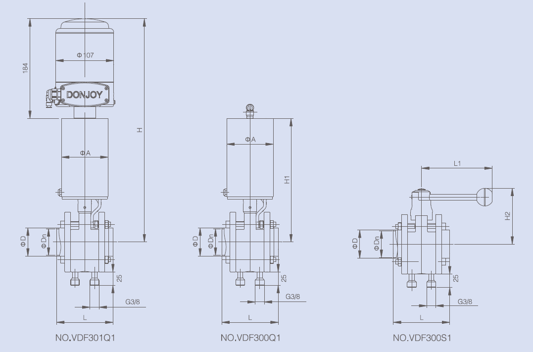 Drawing of Mix-Proof Butterfly Valve