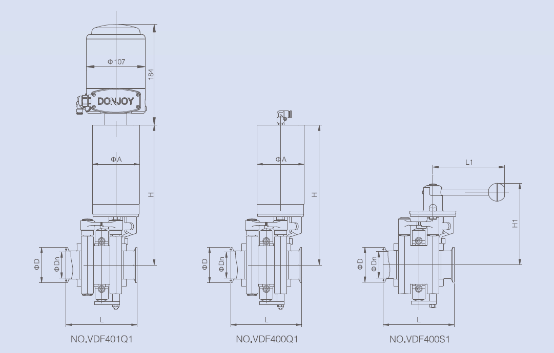 Drawing of Mix-Proof Butterfly Valve