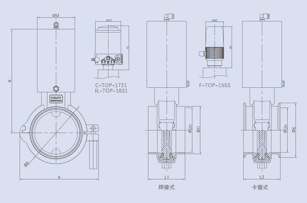 Drawing of Powder Handling Butterfly Valve
