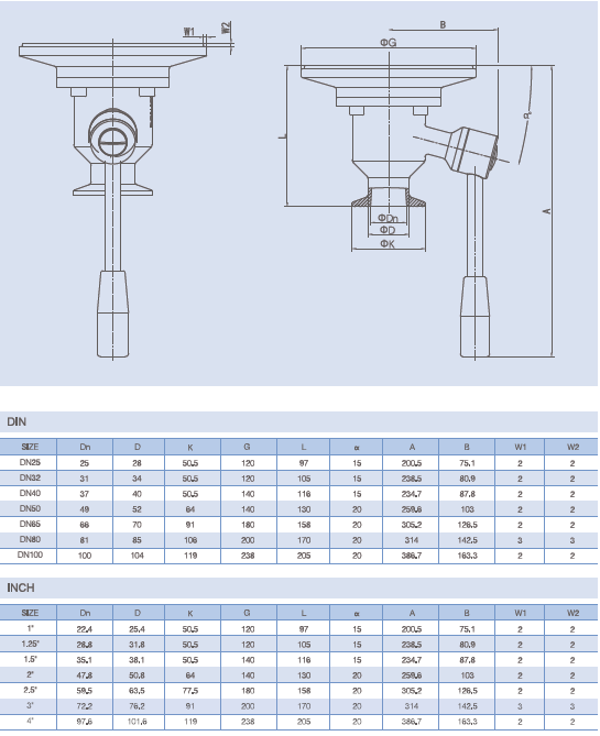 Drawing of Tilting Tank Bottom Ball Valve