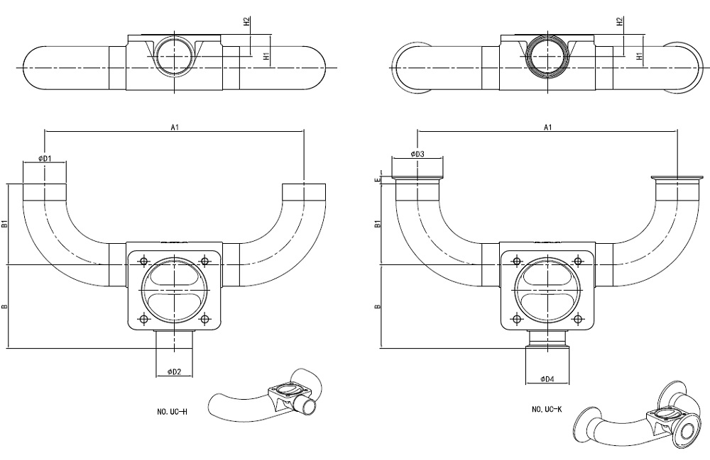 Features of UC-Type 3-Way Diaphragm Valve