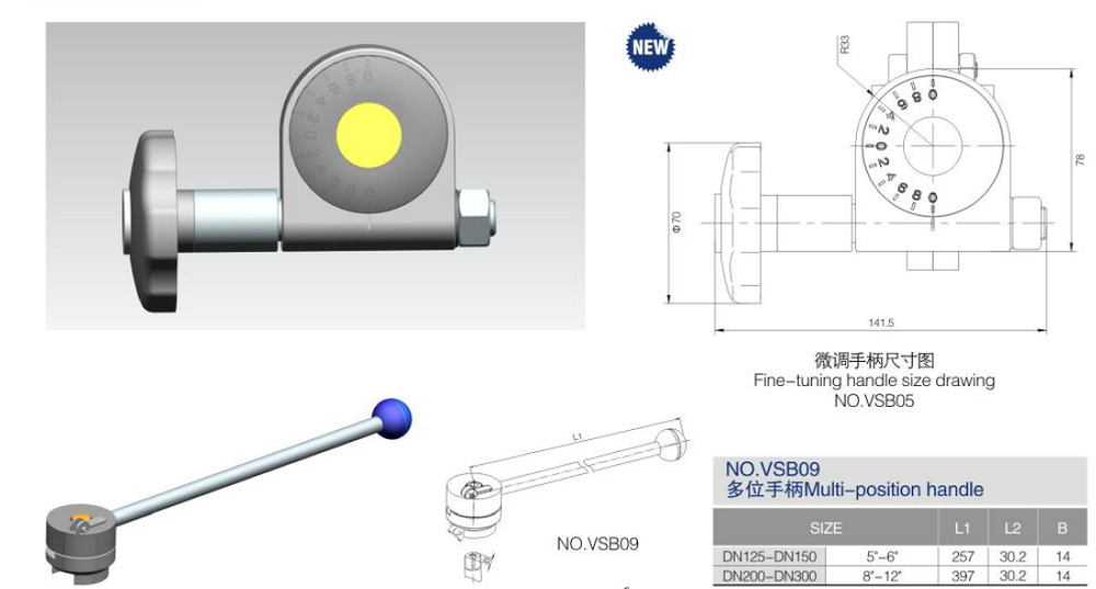 Various Handle Configurations of Sanitary Manual Butterfly Valves