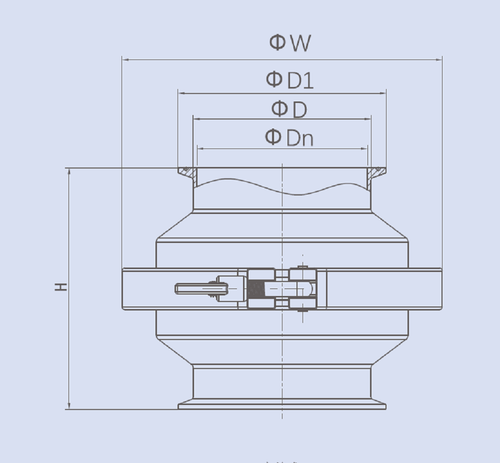 Drawing of 3-Piece Check Valve Drawing of 3-Piece Check Valve