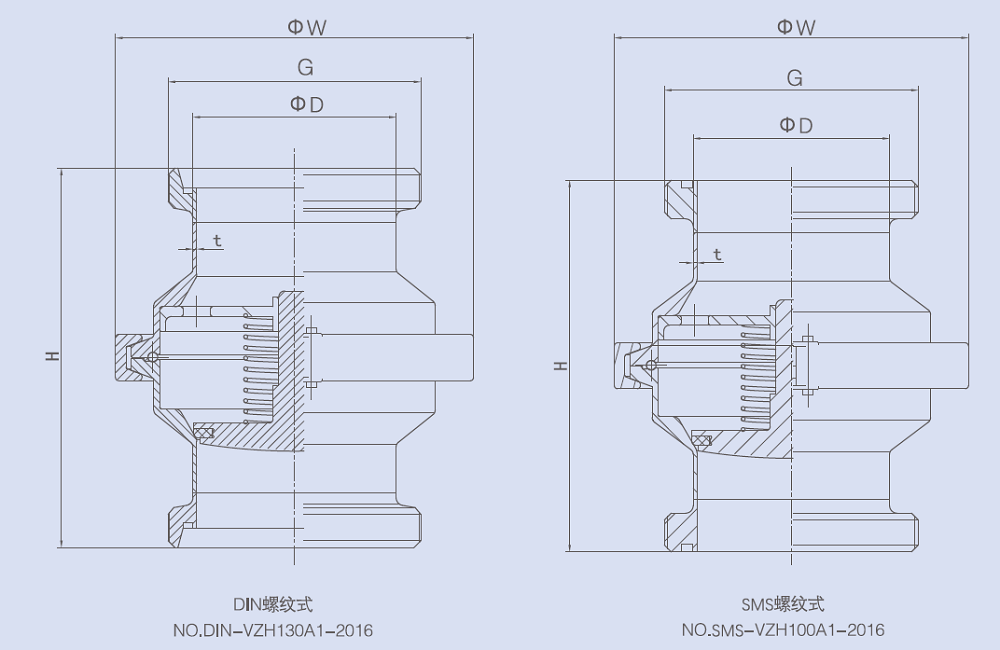 Drawing of 3-Piece Check Valve Drawing of 3-Piece Check Valve