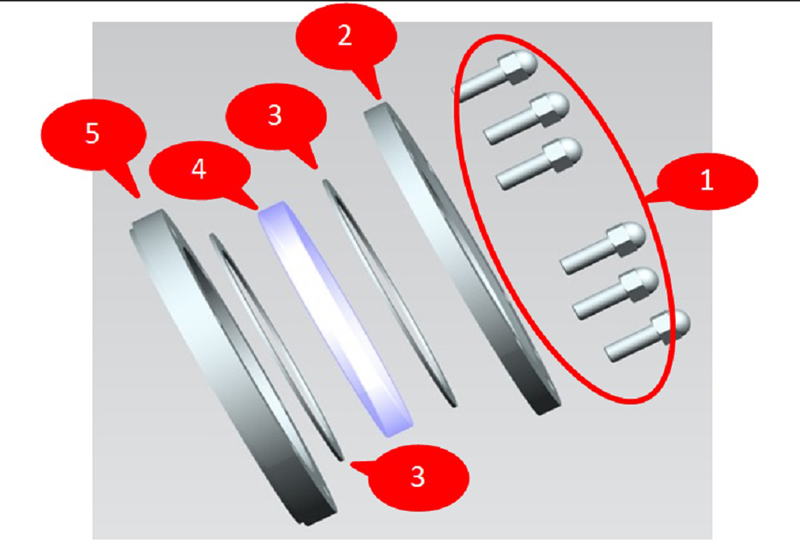 Drawing of Industrial Flange Sight Glass