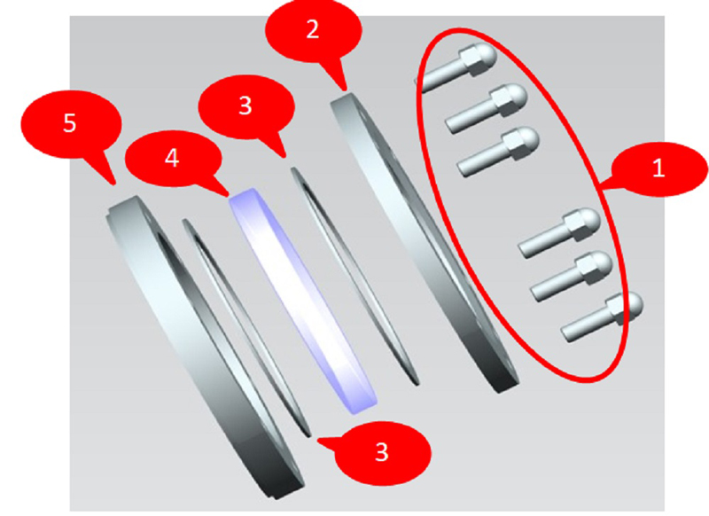 Drawing of Industrial Flange Sight Glass