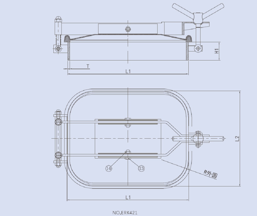 Drawing of Rectangular Manway