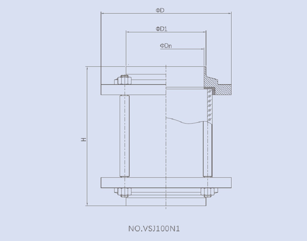 Drawing of Straight-Through Sight Glass