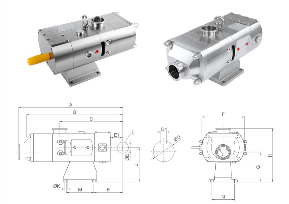 Drawing of Dual Head Twin Screw Pump