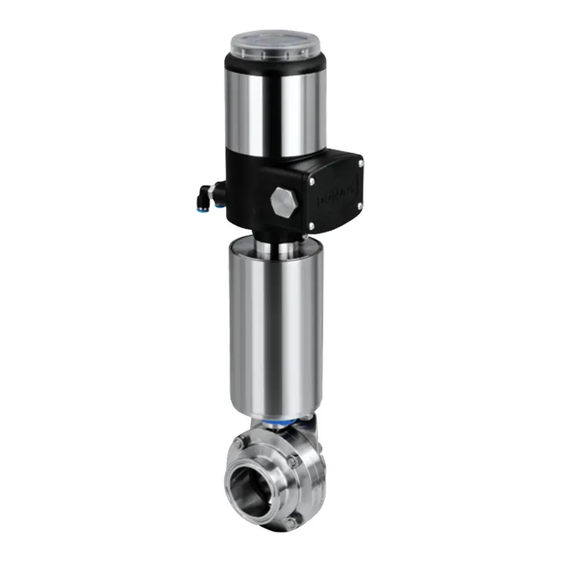 Sanitary Pneumatic Butterfly Valves with Control Unit