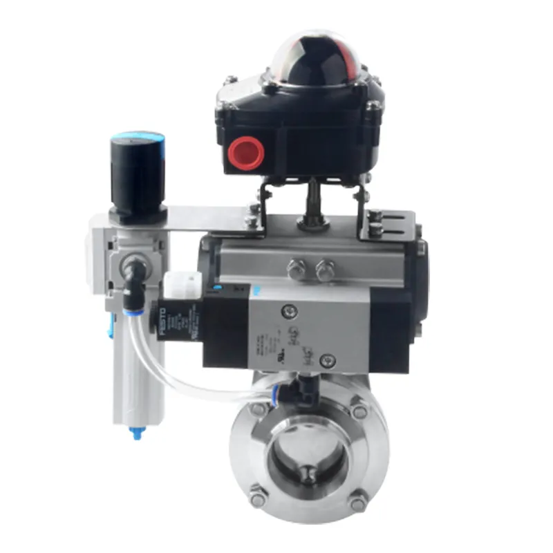 Sanitary Pneumatic Butterfly Valves with Control Unit