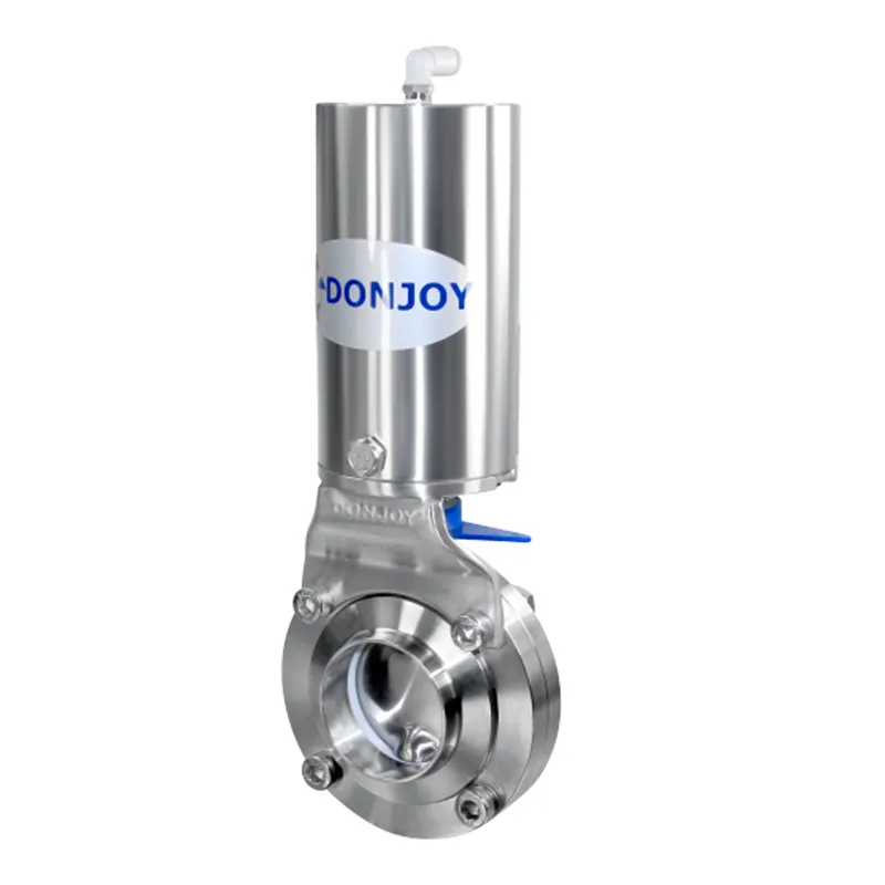 Sanitary Pneumatic Butterfly Valves with Control Unit