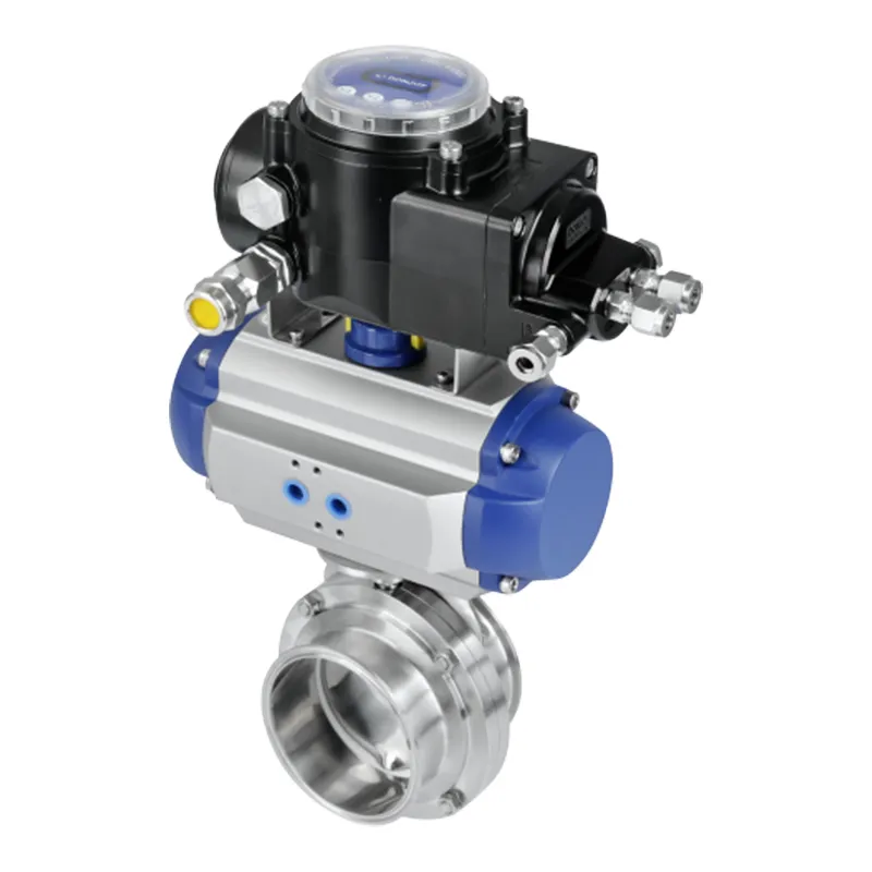 Sanitary Pneumatic Butterfly Valves with Control Unit