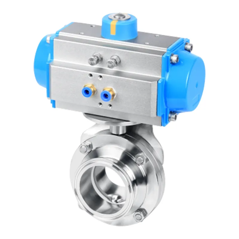 Sanitary Pneumatic Butterfly Valves with Control Unit