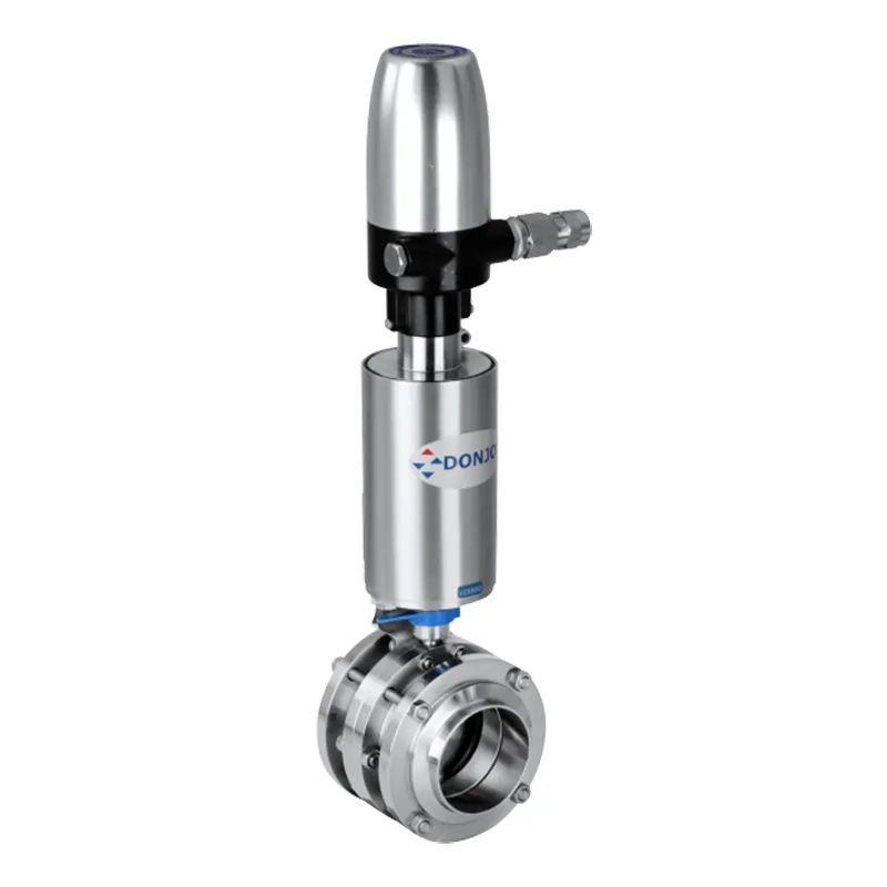 Sanitary Pneumatic Butterfly Valves with Control Unit
