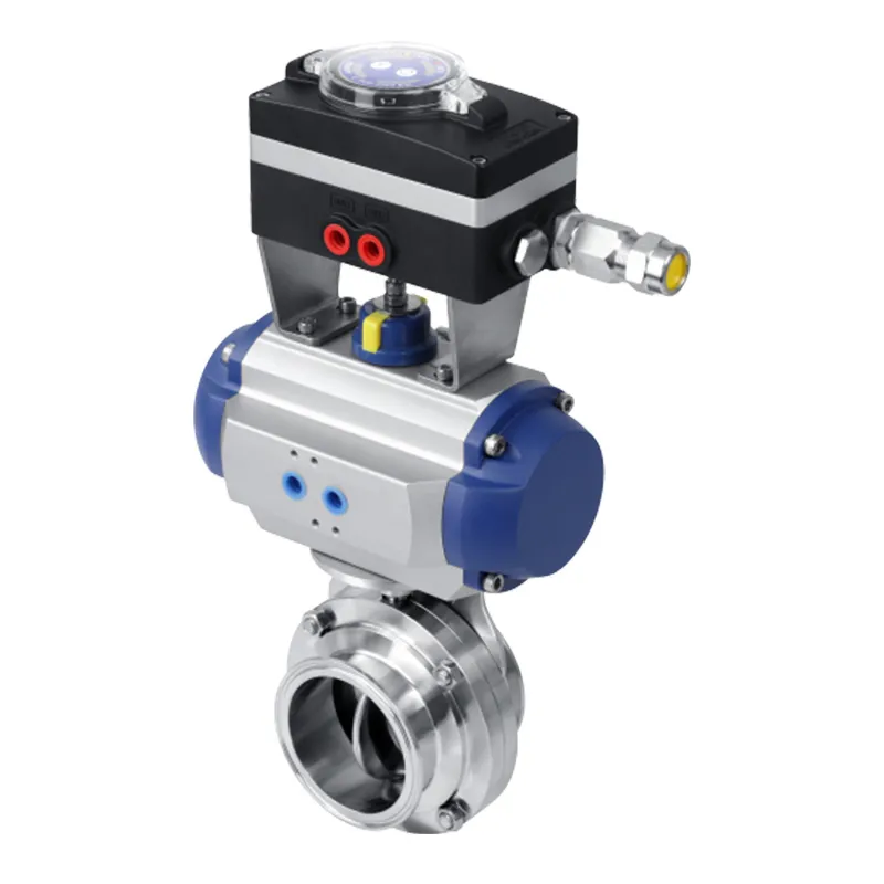Sanitary Pneumatic Butterfly Valves with Control Unit