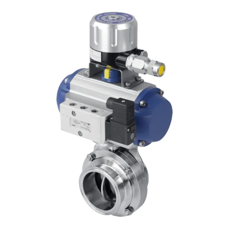 Sanitary Pneumatic Butterfly Valves with Control Unit