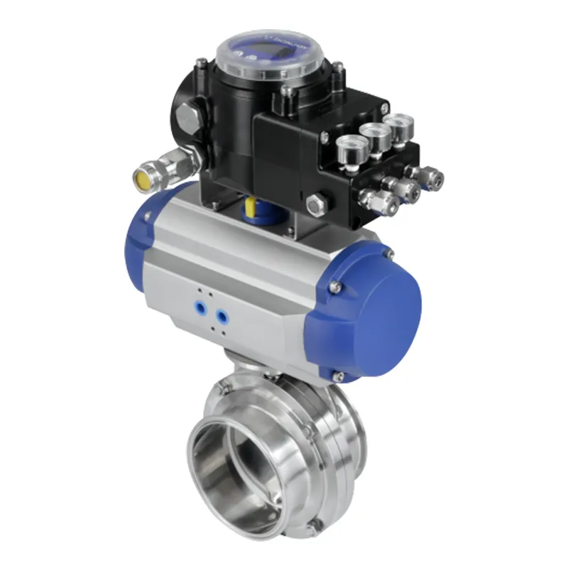 Sanitary Pneumatic Butterfly Valves with Control Unit