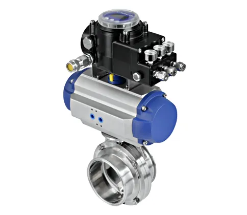 Sanitary Pneumatic Butterfly Valves with Positioner